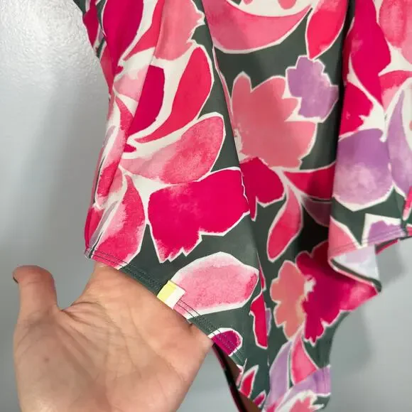 Summersalt 16 The Ruched Backflip Watercolor Petal Olive & Spritz Tummy Control - Picture 3 of 6